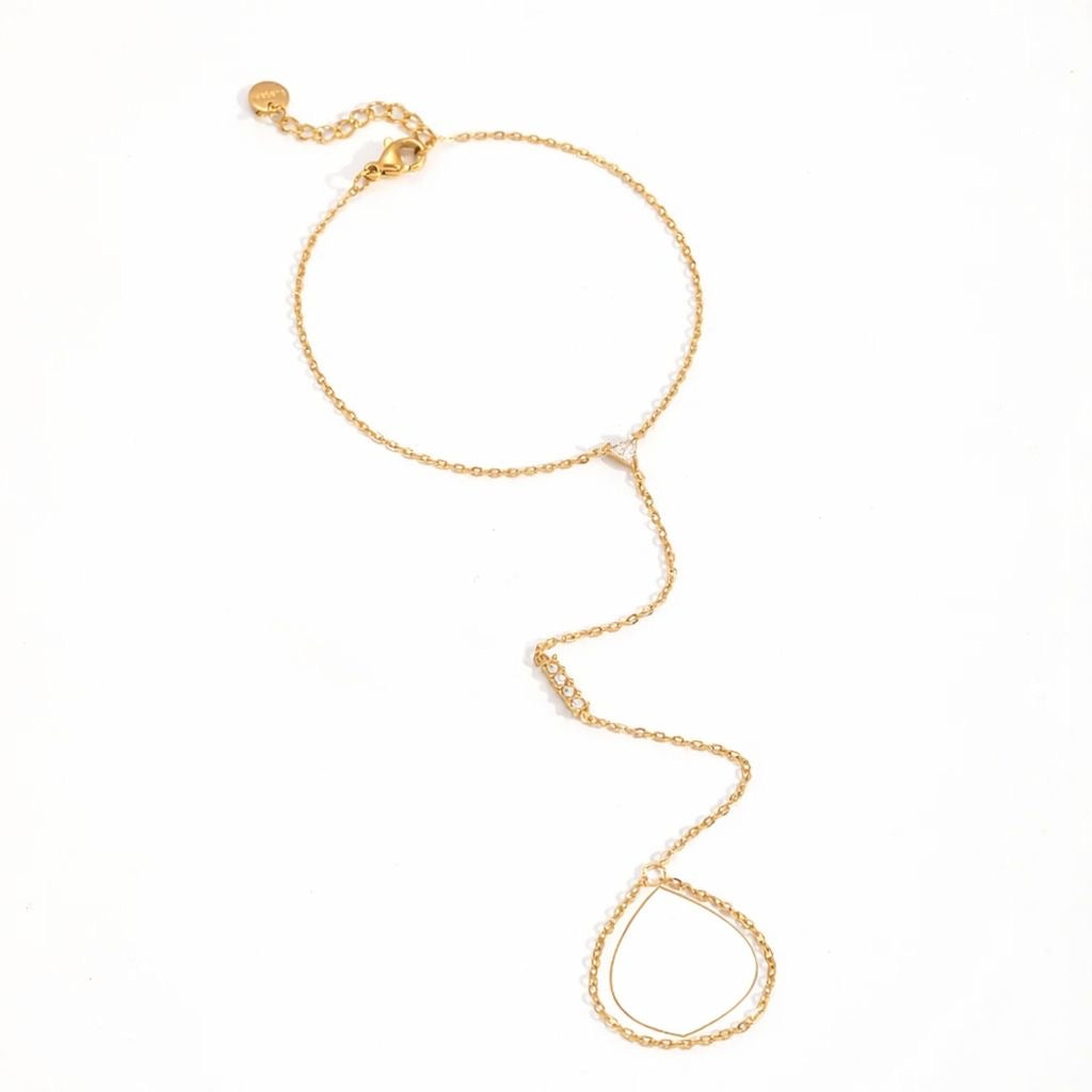 Gold drop chain bracelet