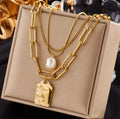 Chunky layered chain necklace